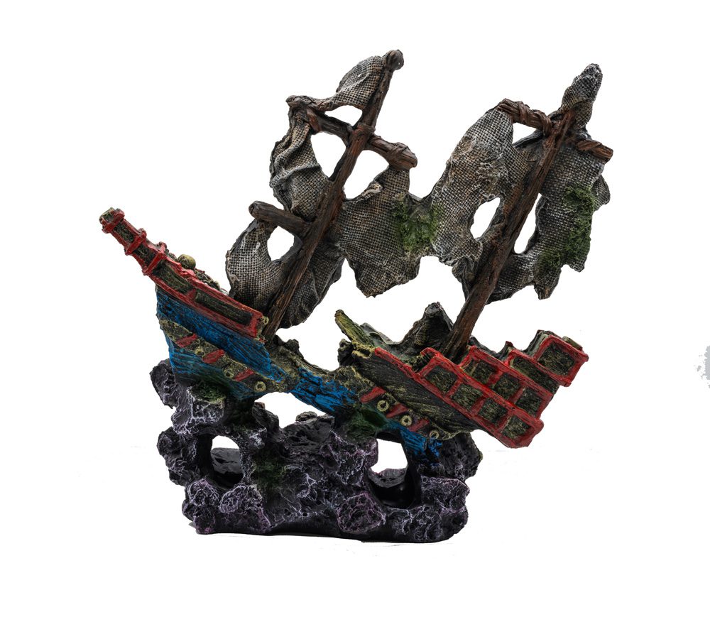 AQ Sunken Sailing Ship 26x10.5x25cm 1DA236 AQ Sunken Sailing Ship 26x10.5x25cm 1DA236