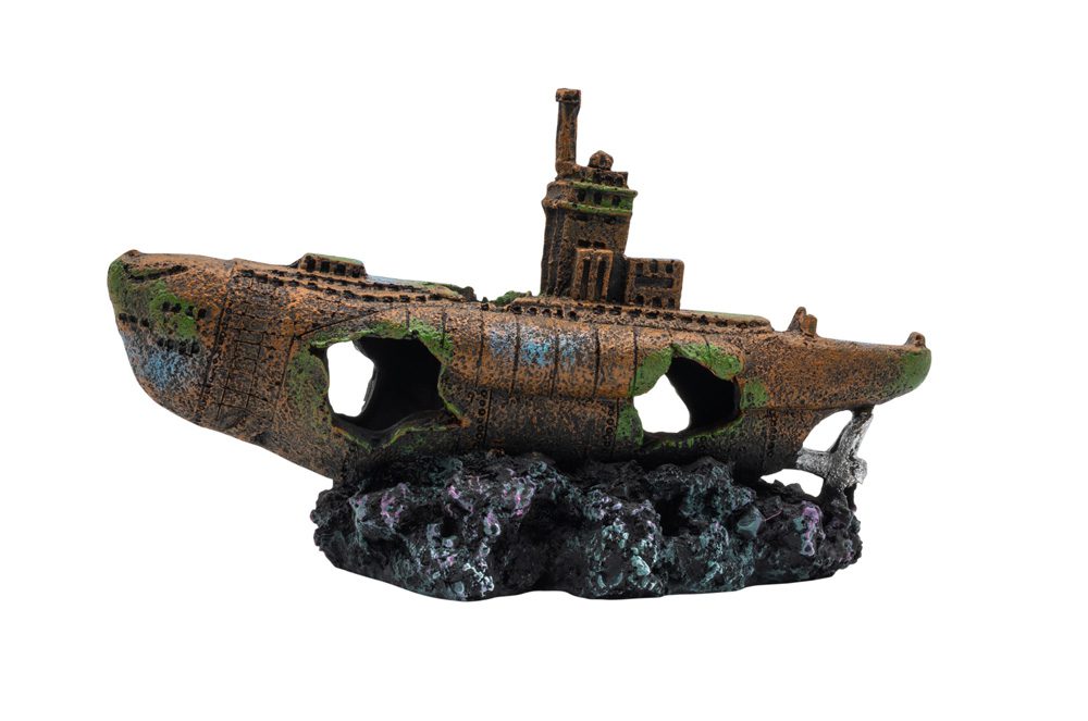 *AQ Sunken Submarine 17.5x6.5x11cm 1DA260 *AQ Sunken Submarine 17.5x6.5x11cm 1DA260