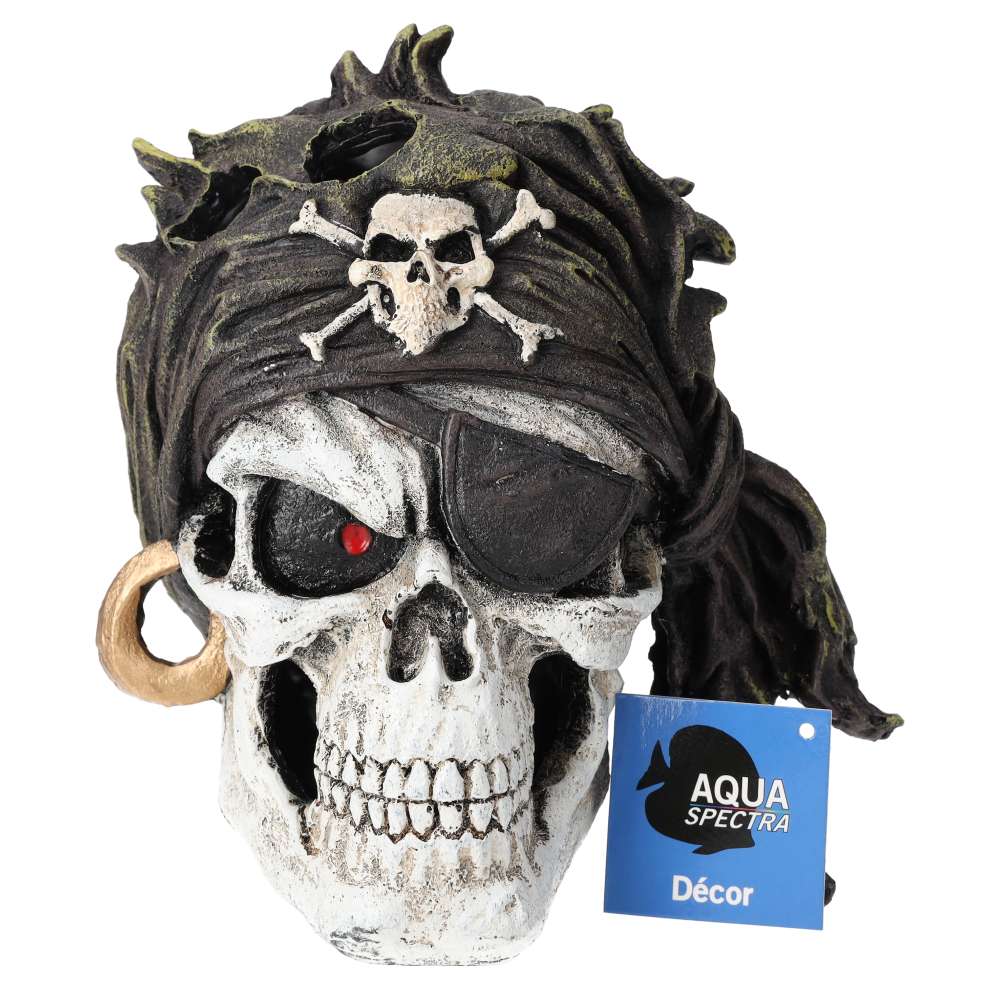 AQ Pirate Skull Blk Bandana 17.5x15.5x18cm 1DA276