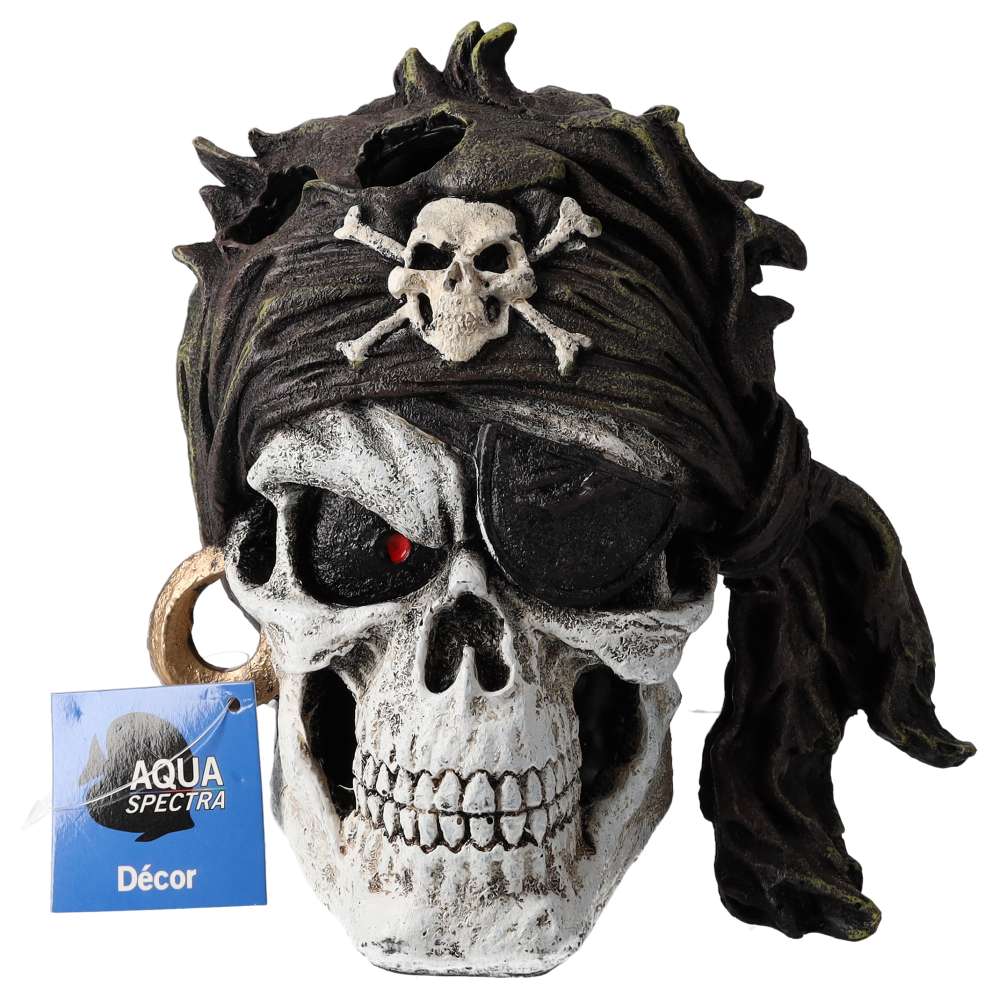 AQ Pirate Skull Blk Bandana 17.5x15.5x18cm 1DA276