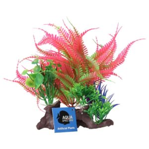 AQ Fern on Log Bright Red 18cm 1DA338