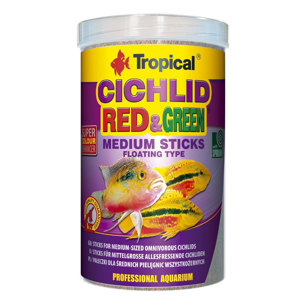 Tropical Cichlid Red & Green Medium Sticks 360g