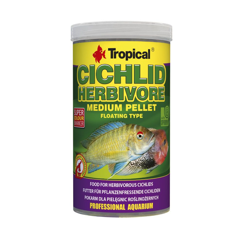 Tropical Cichlid Herbivore Medium Pellet 180g