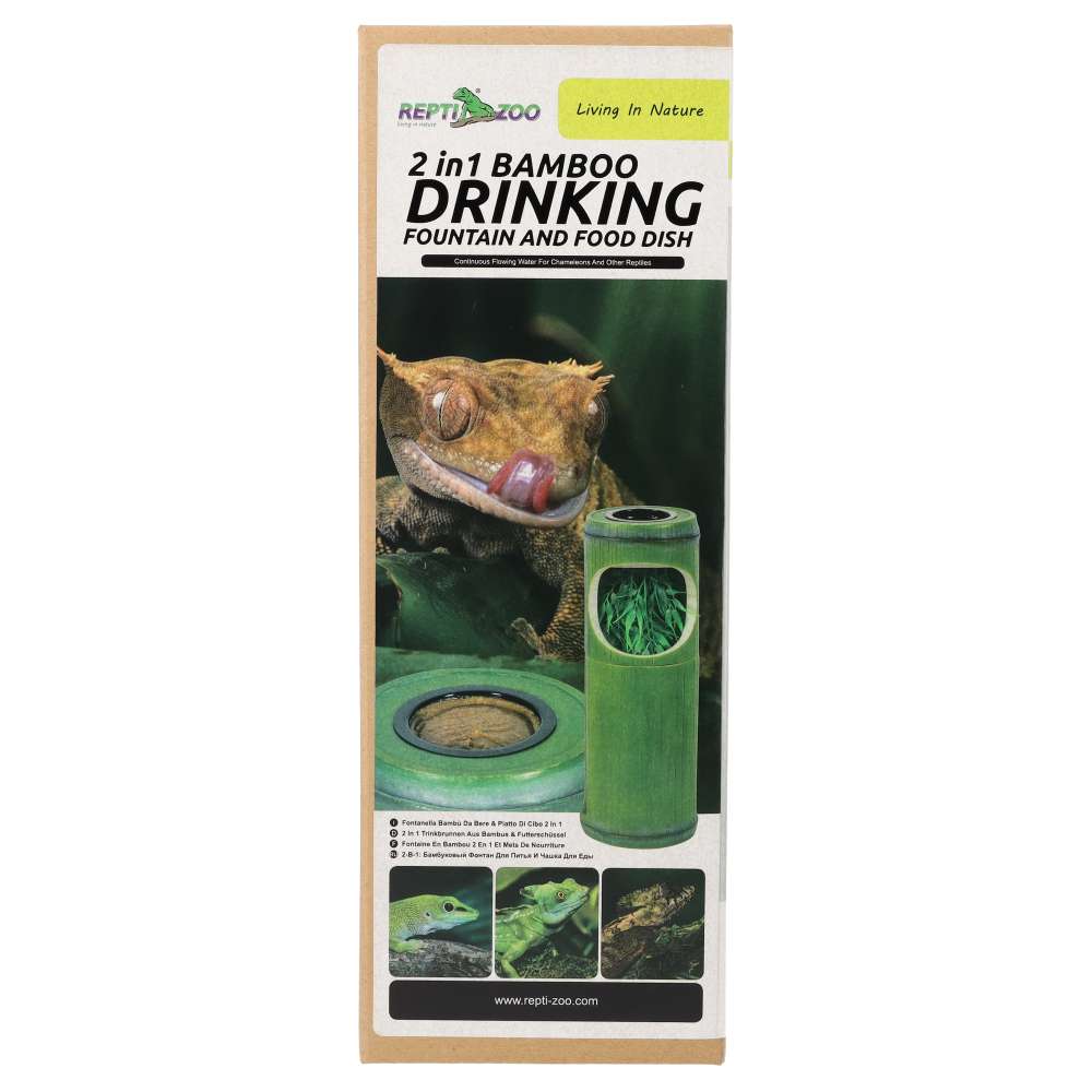 RZ 2in1 Bamboo Drinking Fountain & Food Dish