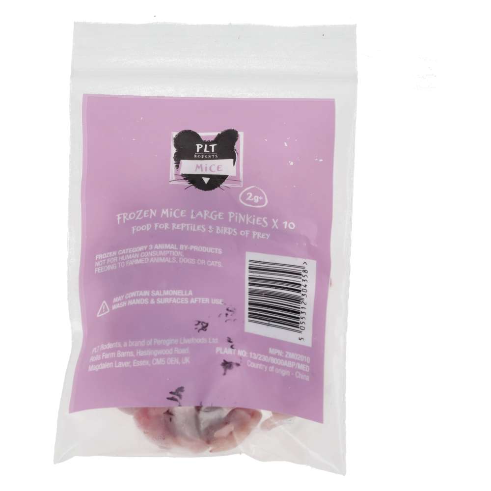 PLT Frozen Mice Lge Pinkies 2g+ 10 Pack