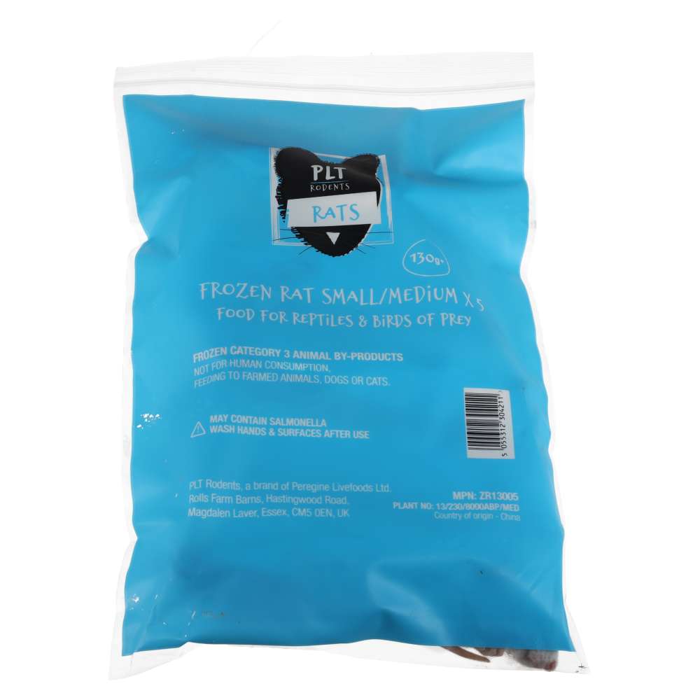 PLT Frozen Rat Small/Medium 130g+ 5 Pack