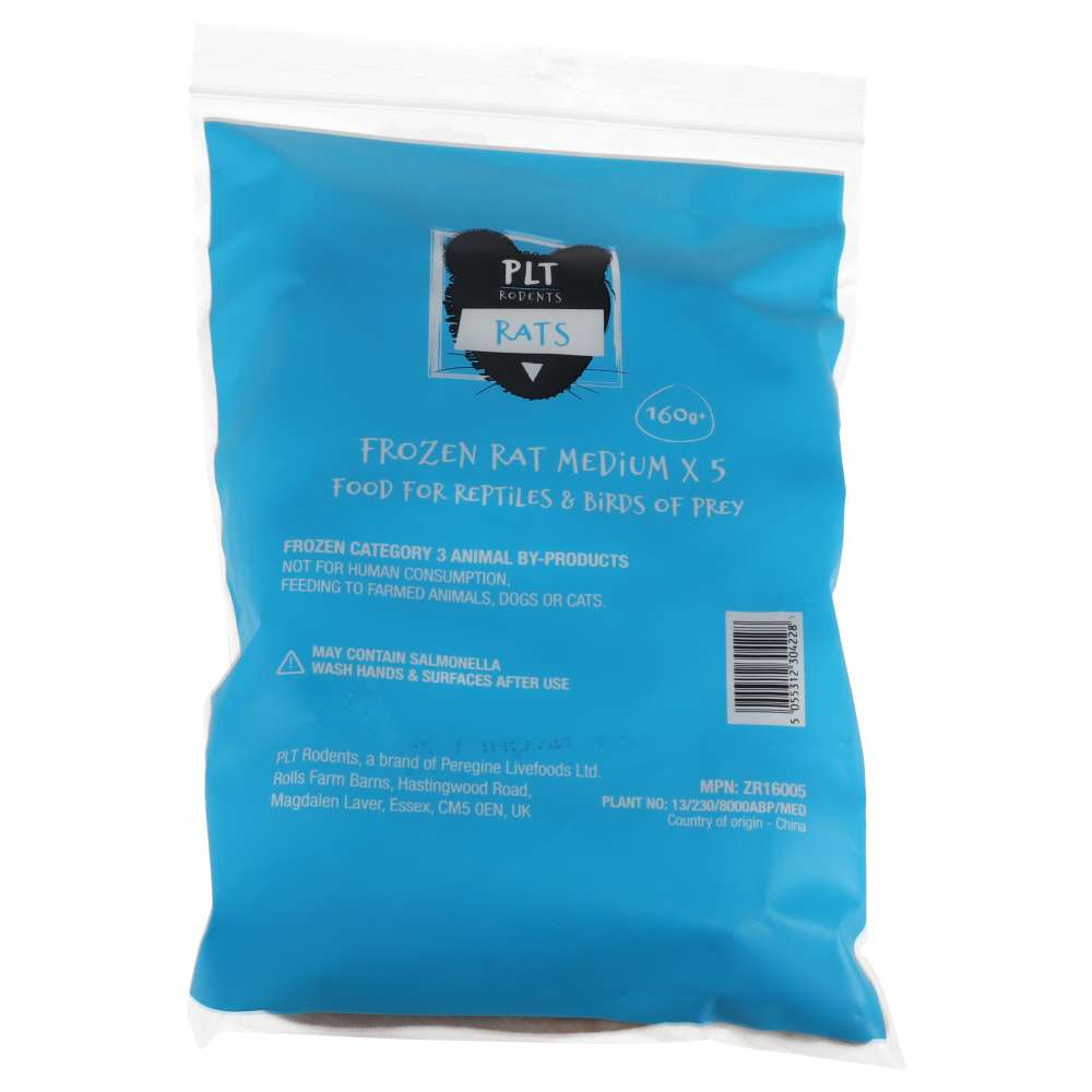 PLT Frozen Rat Medium 160g+ 5 Pack